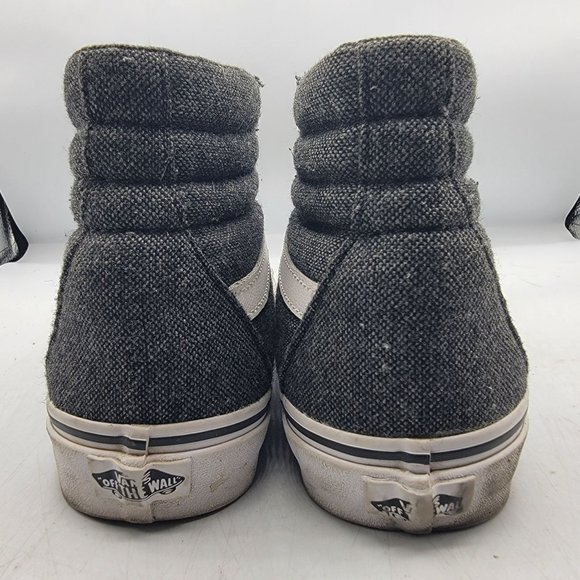 VANS Sk8 Hi Mens 8.5 Tweed Black True White Sneaker Shoes High Tops Athletic main image 13